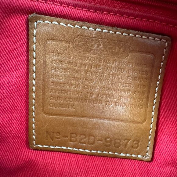 Coach 9873 Vintage Heritage Bucket Purse Beige Tan Canvas Brown Leather - READ - Picture 2 of 5